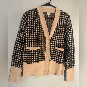 a new day Black and Cream Houndstooth Cardigan